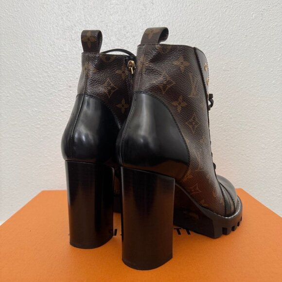 Louis Vuitton Star Trail Black Brown Monogram Leather Ankle Boot EU 41 - Picture 5 of 15